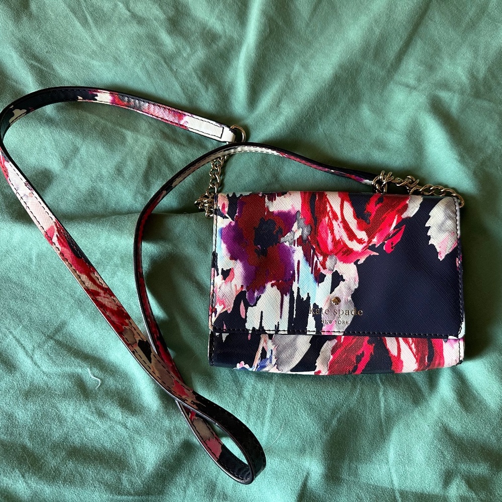 Kate Spade Like New Crossbody - Abstract Watercolor Floral